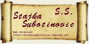 Stajka Subotinović vizit kartica